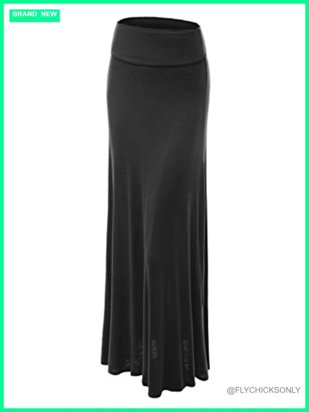 High Waist Fold Over Flowy Maxi Skirt Rayon Casual Beach